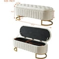 thumbnail image 2 of Elegant Upholstered Velvet Storage Ottoman with Button-Tufted,Storage Bench with Metal Legs for Bedroom,Living Room, Entryway,Fully Assembled Except Legs, 2 of 9