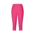 thumbnail image 4 of XIAOCHA Scalloped Edge Capris for Women High Waist Crops Soft Stretch Casual Daily Wear Leggings, 4 of 5