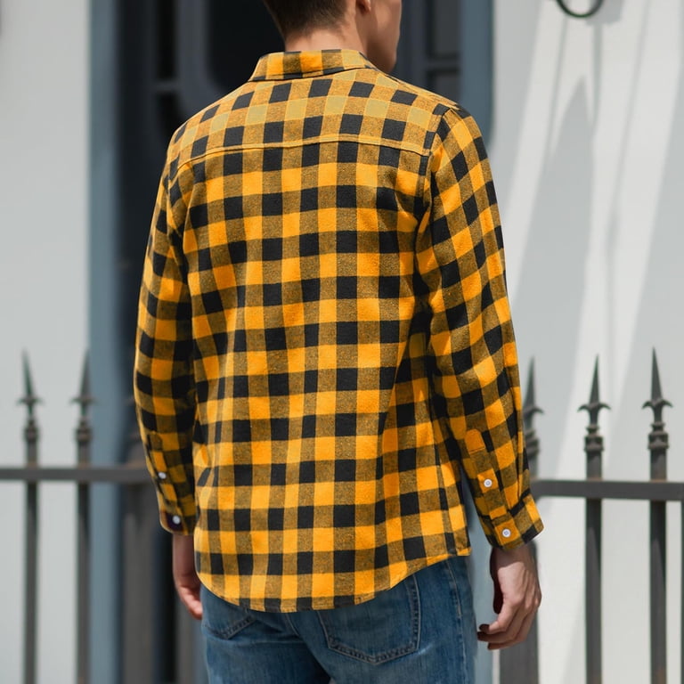 mens yellow gingham dress shirt Eight-X | Designer Dress Shirts