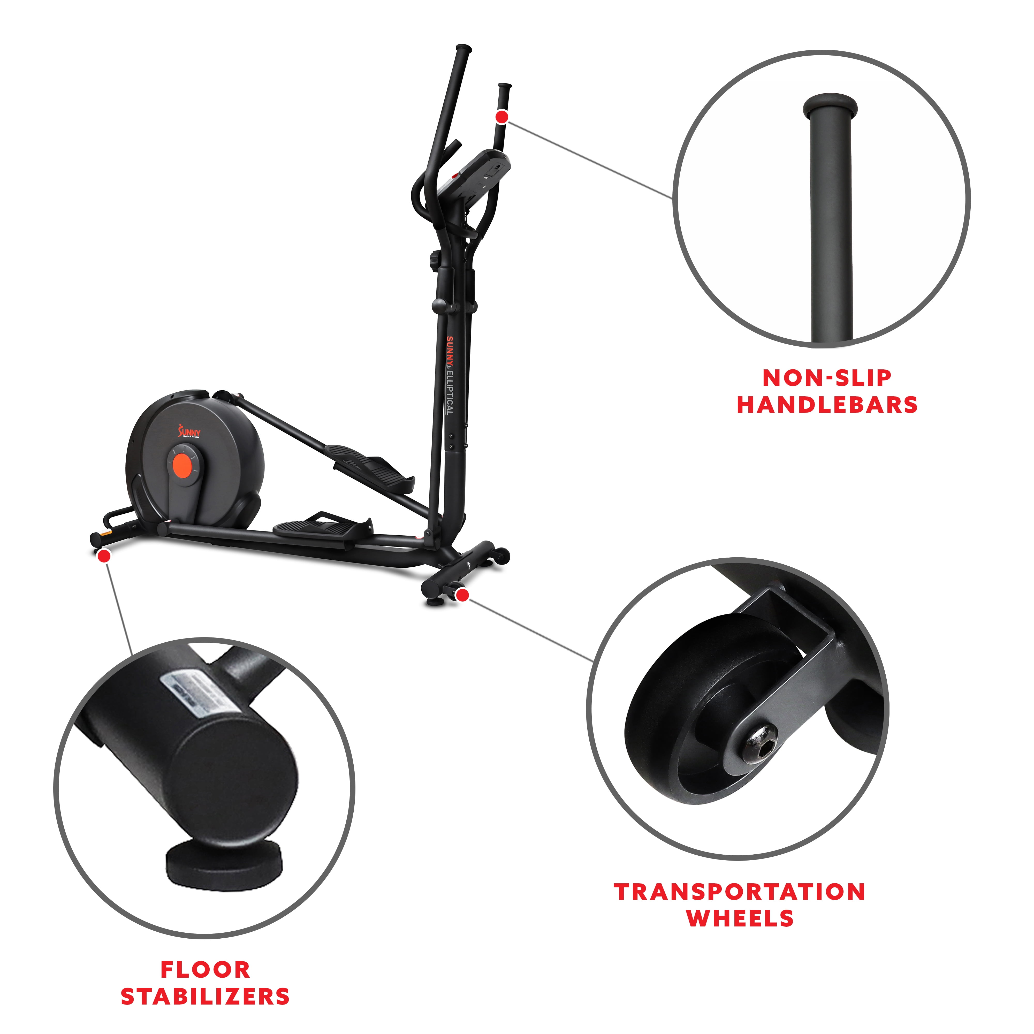 Sunny Health & Fitness Power Stride Full Body Elliptical Cross Trainer w Smart Bluetooth & FREE SunnyFit® App– SF-E321005