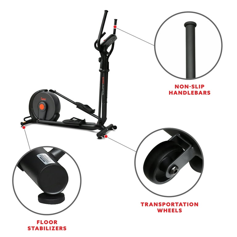 Sunny Health Fitness Power Stride Smart Elliptical Cross Trainer Machine SF E321005