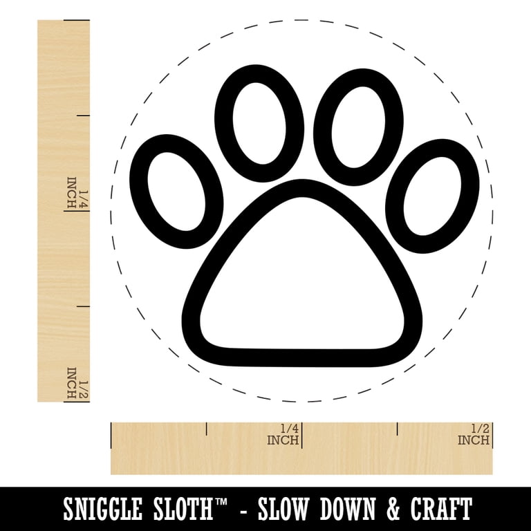 Self-Inking Paw Print Loyalty Card Stamp - Re-inkable, 1/2" Impression For Business Reward Programs