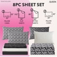 thumbnail image 3 of Urban Shop 8 Piece Black and White Floral Mix and Match Sheet Set, Queen, 3 of 7