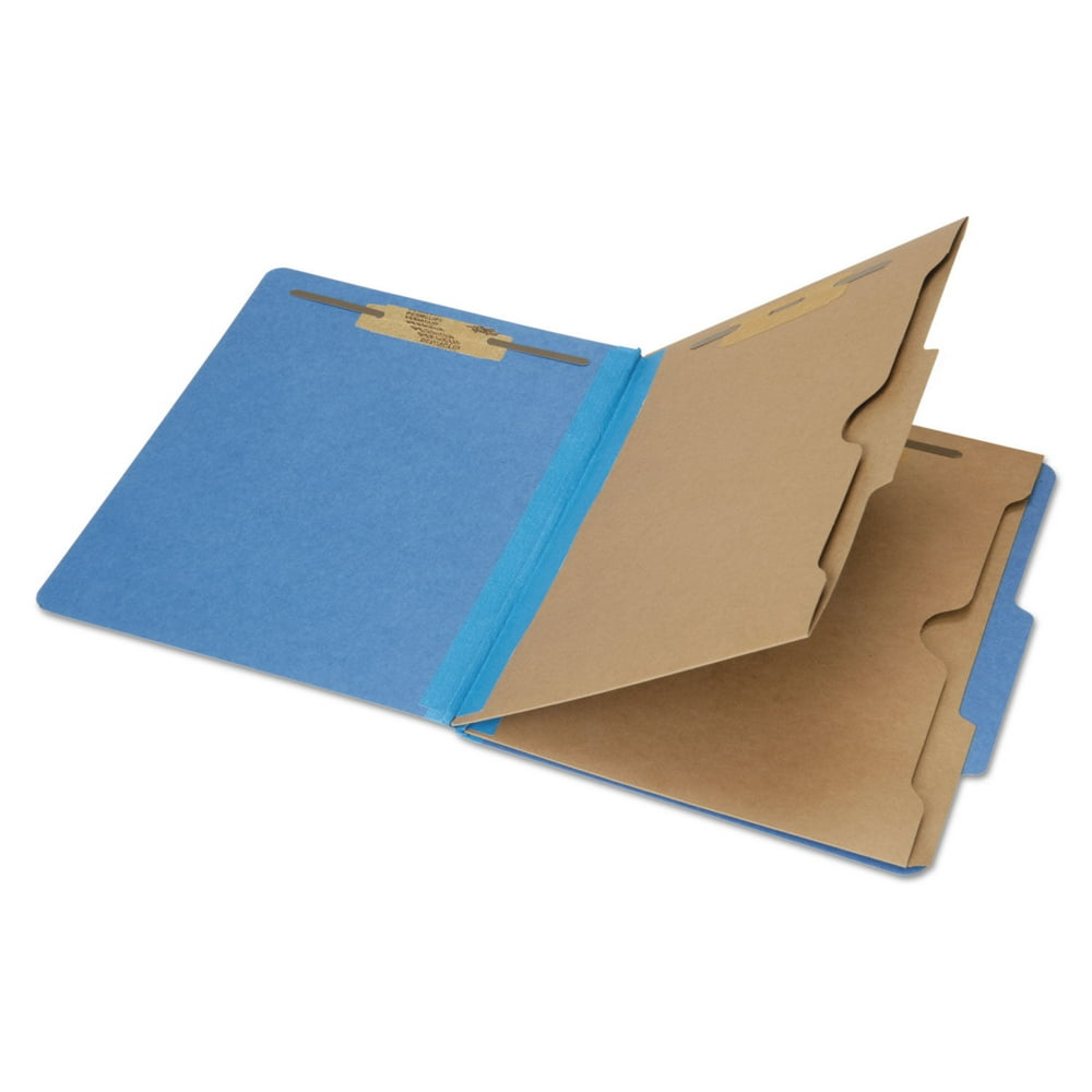 Classification Pocket Folder, 6Section, Letter, Dk Blue,10/Box, GSA