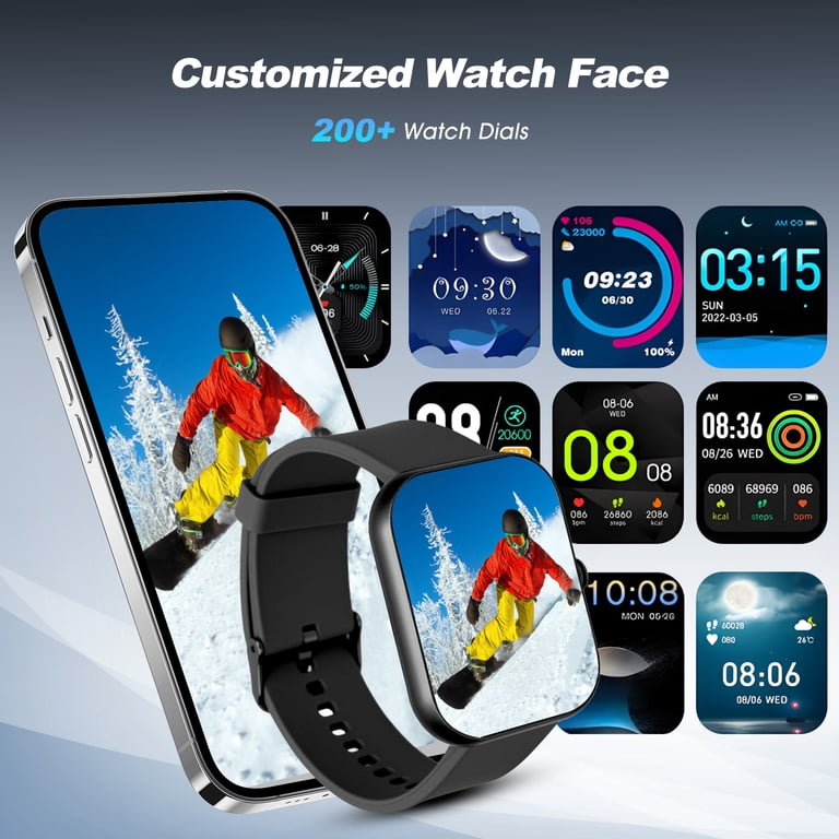 Smartwatch Voor Heren - 1,83 Inch Scherm, Bluetooth Bellen, 100+ Sportmodi, IP67, Hartslag- En Slaapmonitor