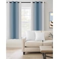 thumbnail image 2 of Blue White Ombre Blackout Curtain 39 Inch Length 2 Panels Set, Modern Abstract Art Farmhouse Gradient Two-layer Sewing Polyester Fiber Blackout Curtain with Grommet, 27.5" x 39" x2, 2 of 9