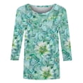 thumbnail image 5 of VBVC Women's 3/4 Sleeve Vintage Floral Tops,Ladies Lightweight Pullover,Workout T-Shirts for Women,Multicolor,Size L, 5 of 6