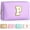 Purple, variant on Initial Makeup Bag, Birthday Gifts for 4 - 12 Year Old Teen Girls, Personalized Preppy Cosmetic Bags Toiletry Bag (Pink a)