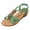 Green, variant on IUJOSY Low Wedge Heels for Women Summer Dressy Bohemian Beaded T- Strap Elastic Ankle Strap Sandals