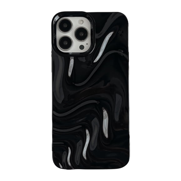 Funda Caseative para iPhone 13 Pro Max con patrón de ondas de agua negra