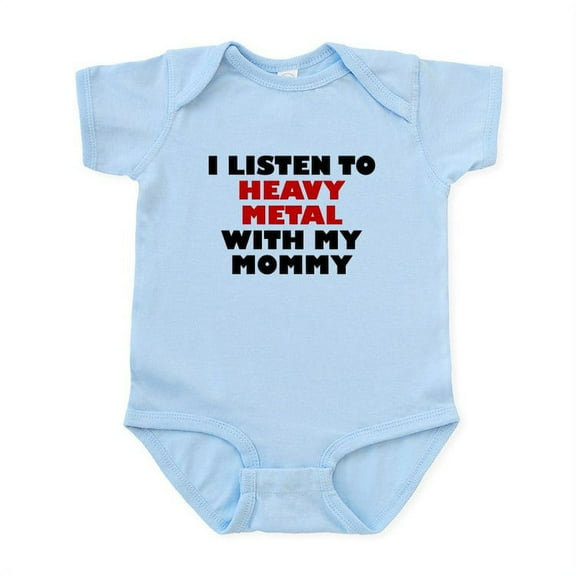CafePress - Heavy Metal With My Mommy Body Suit - Baby Light Bodysuit, Size Newborn - 24 Months