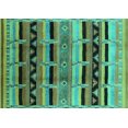 thumbnail image 1 of Ahgly Company Machine Washable Indoor Rectangle Oriental Turquoise Blue Industrial Area Rugs, 3' x 5', 1 of 4