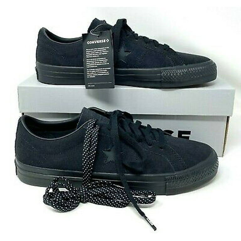 Converse One Star Pro Ox Black Suede Low Top Laces Sneaker Mens