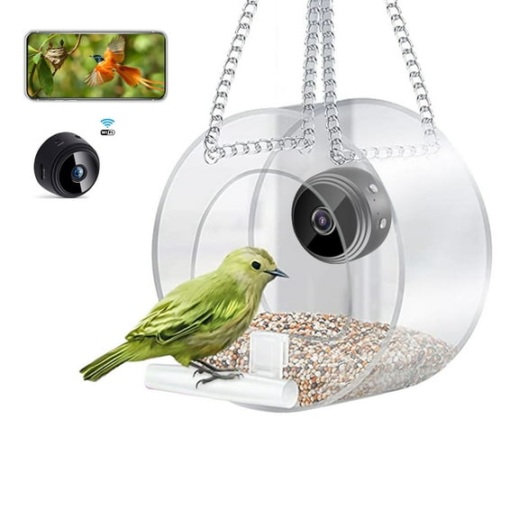 Window Bird Feeder Clearance! Clear Bird Feeders, Bird Feeder With Camera, Outdoor Smart Hanging Bird Feeder With Camera, Bird Feeder With Camera Hd 1080p Night-Version Video Camera Wifi