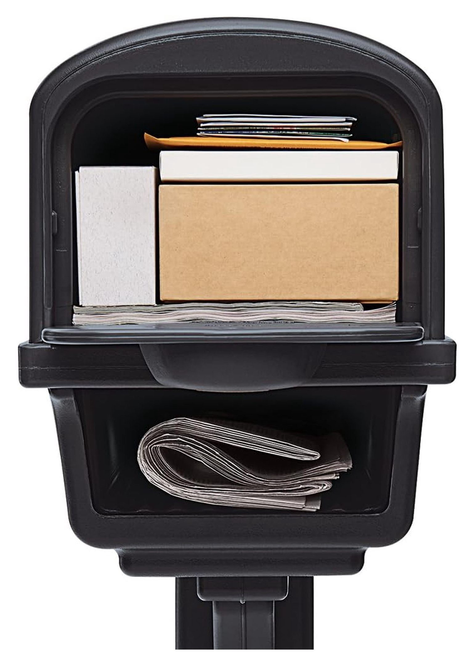 Gibraltar Ggc1b0000 Gentry All-in-one Plastic Mailbox & Post Combo, Black