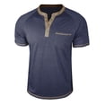 thumbnail image 4 of Mens Henley T-Shirts,Henley Short Sleeve Jersey Cotton Shirts,4 Button Tee Shirts Multi Color,Classic Casual T Shirt with Pocket Dark Blue, 4 of 6