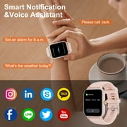 BEYCED Smart Watch 1.85 Pink Aluminum Case with Pink Sport Band