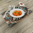 thumbnail image 2 of Ambesonne Rustic Place Mats Set of 4, Southwestern Wreath Ethnic, Standard Size, Turquoise Redbrown and Tan, 2 of 5