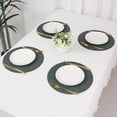 thumbnail image 7 of REGALWOVEN Set of 6 Placemats for Kitchen Dining Table Decor, Faux Leather Washable Heat Resistant Table Mat Wipeable Placemats Dark Green 13*13in, 7 of 7