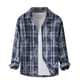 thumbnail image 2 of Blusa y camisa de manga larga con cuello vuelto para hombre, estilo casual, de color liso, con botones, de poliéster., 2 of 5