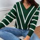 thumbnail image 4 of Suéter de punto con cuello en V de manga larga para mujer de otoño e invierno Pompotops hdfakjf11882, 4 of 7