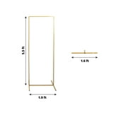 Efavormart 5.5ft Gold Metal Frame Wedding Arch, Rectangular Backdrop Stand, Floral Display Frame ...