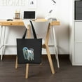 thumbnail image 6 of RUIYC 2 Pcs Canvas Tote Bags Cute Aesthetic Tote Bags with Zipper 3 Moon Polar Bears Funny Fur Marine Mammals Bear Art Humor Carrying Black, 6 of 8