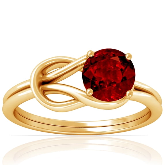 GemsNY July Birthstone - Vintage Prong Set Round Ruby Solitaire Ring (Grade - AAAA | 1.55cts.)