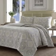 thumbnail image 2 of Tommy Bahama Turtle Cove 3-Piece Reversible Full/Queen Quilt Set in Grey, 2 of 3