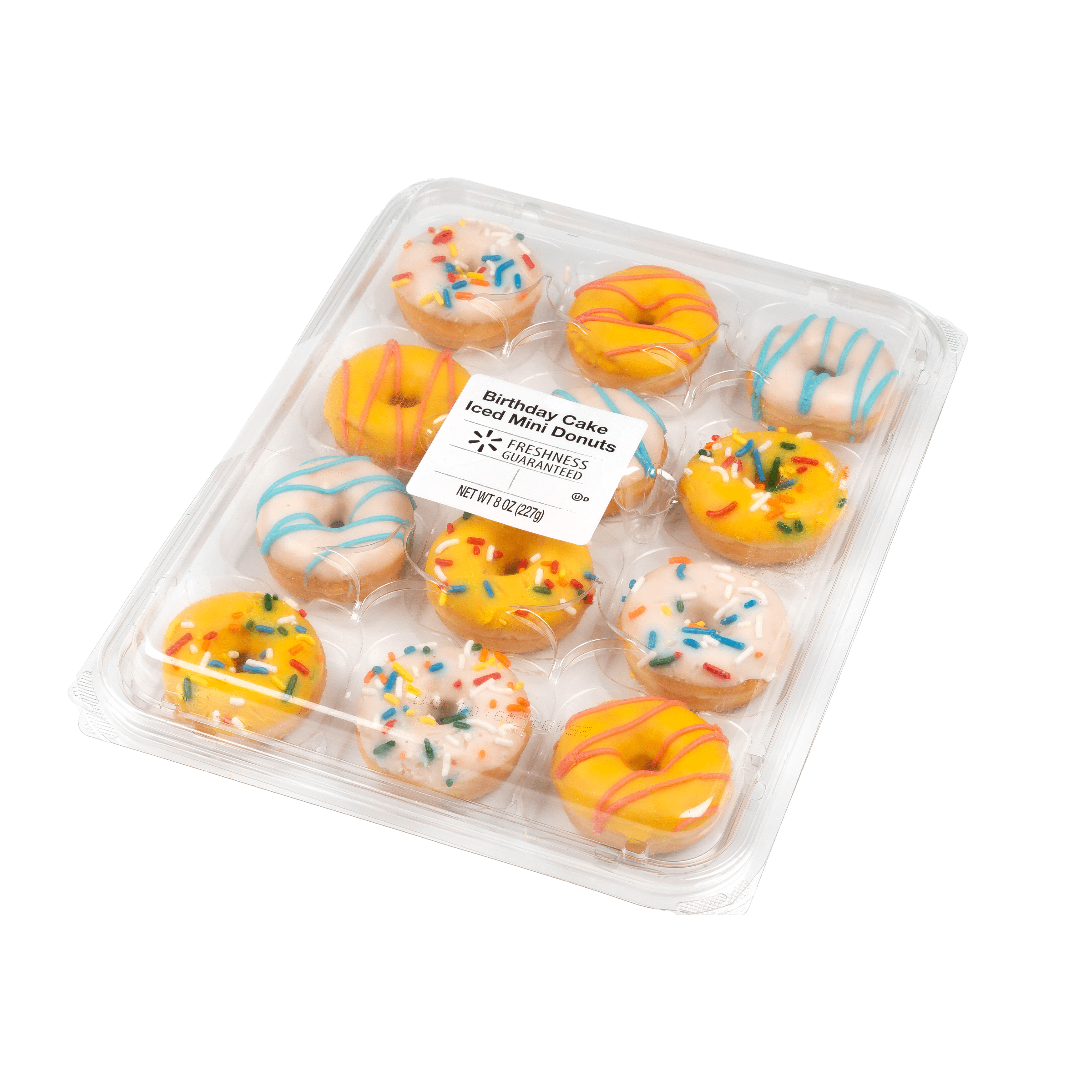 Freshness Guaranteed Birthday Cake Iced Mini Donuts, 8 oz, 12 Count