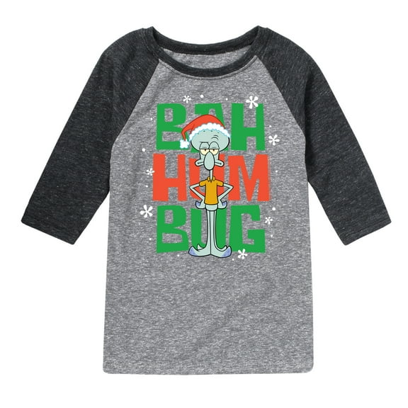 SpongeBob SquarePants - Squidward Bah Humbug - Toddler And Youth Raglan Graphic T-Shirt