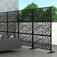 thumbnail image 2 of FENCY Privacy Screen Freestanding Room Divider Outdoor Privacy Metal Fence Panel Series Black 6.3 ft. H X 4 ft. W, 2 of 6