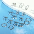 thumbnail image 6 of YYKihy Surgical Earrings For Sensitive Ears Gold Flat Back Earrings For Women Small Stainless Earrings Flatback Stud Hoop Cartilage Earring Set For Multiple Piercing, 6 of 8