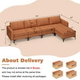 thumbnail image 4 of Costway Modular L-shaped Sectional Sofa w/ Reversible Chaise & 4 USB Ports Orange, 4 of 11