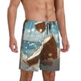 thumbnail image 2 of Logiee Fresh Coconut Splash Print Men's Pajama Shorts with Drawstring & Pockets,Sleep Shorts for Men,Sleepwear Bottoms,Elastic Waistband Loungewear-Small, 2 of 6