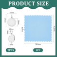 thumbnail image 3 of 925 Sterling Silver Pendant Cabochon Settings with Suede Fabric Square Silver Polishing Cloth Flat Round Platinum Tray: 13mm 17x15x2mm Hole: 5x3.5mm 2pcs, 3 of 5