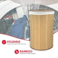 thumbnail image 4 of Home Basics Round Foldable Bamboo Hamper, Natural, 4 of 6