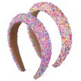 thumbnail image 3 of MRLESS 2-Pack Wide Fabric Headbands with Sprinkle Design, Padded Candy Style Party Headbands for Women and Girls, 3 of 8