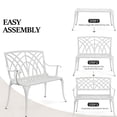 thumbnail image 5 of Zimtown Garden Patio Bench with Orchid Back , Aluminum Bench Chair For Backyard & Porch & Path, 38'' White, 5 of 12
