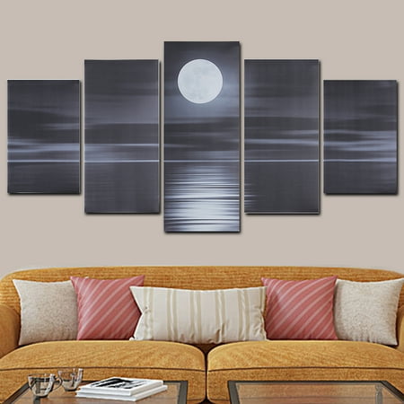 5pcs Moonlit Night Oil Painting Picture Prints Modern Abstract 5pcs Moonlit Night Oil Painting Picture