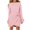 Pink, variant on Langwyqu Long Sleeve Flared Sleeve Girls Slim Waffle Knit Dress With Belt For 5-14 Years