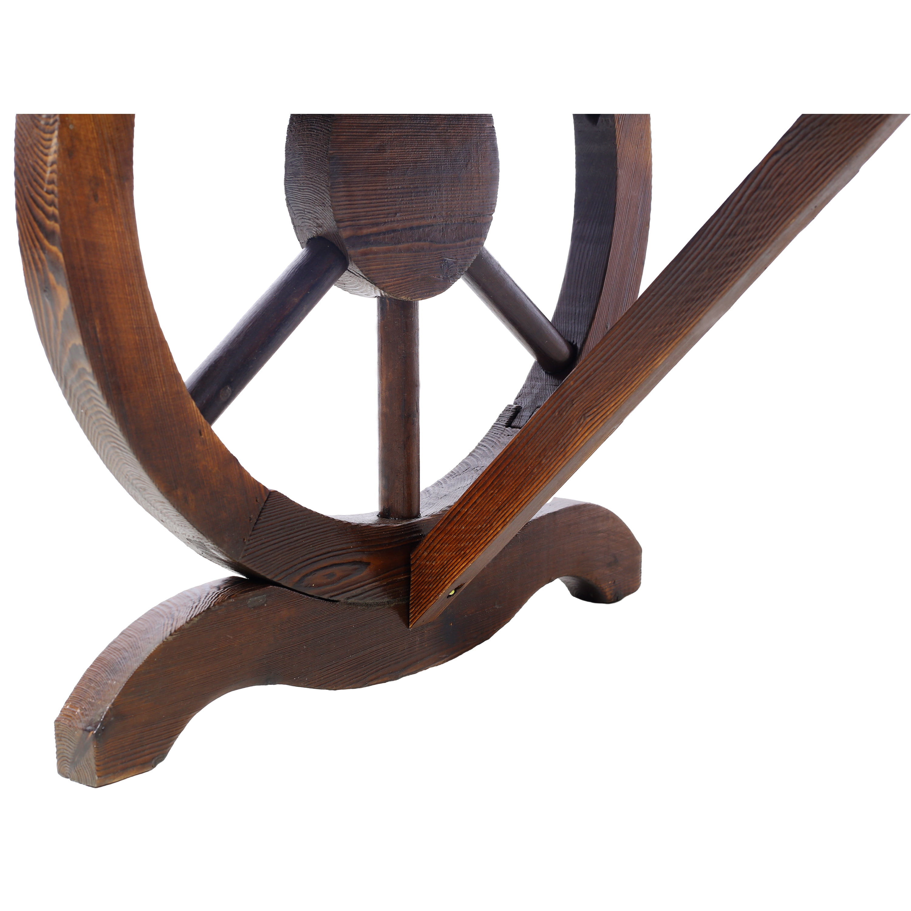 Outdoor Rustic Wooden Bench with Wagon Wheel Legs, 2 People Outdoor Bench Garden Bench Front Porch Furniture Patio Lawn Yard Park, Indoor and Outdoor Decor