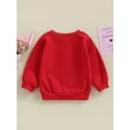 thumbnail image 4 of Bagilaanoe Toddler Baby Girl Boy Valentine's Day Sweatshirt Long Sleeve Letter Print Pullover 6M 12M 18M 24M 3T 4T Kids Loose Tee Tops, 4 of 8