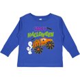 thumbnail image 3 of Inktastic Happy Halloween-monster Truck with Pumpkins, Bats, Cat,and Ghost Boys or Girls Long Sleeve Toddler T-Shirt, 3 of 5