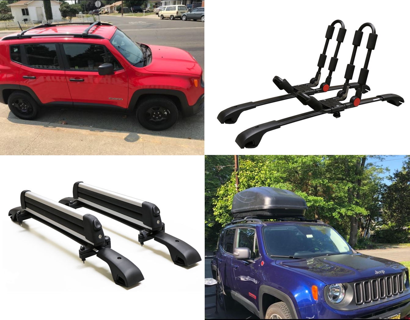 BRIGHTLINES Aero Roof Racks Cross Bars Compatible with Jeep Renegade 2015-2024 for Kayak Luggage Ski Bike Carrier, a Set of 2pcs, Black Aluminum Top Cargo Rack