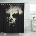 thumbnail image 1 of ARTJIA White Music Skull on Black Design for with Dark Scary Gothic Rock Monster Skeleton Head Zombie Bone Shower Curtain 66x72 inch, 1 of 1