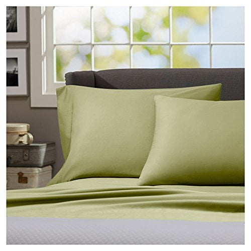 Winkle Resistant Regency Home Cotton Linen Sateen Sheet Set, (Full, Sage)