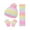 Pink, variant on Xinwanna 3Pcs/Set Kid Hat Scarf Gloves Set Rainbow Color Plush Ball Decor Knitted Hat Windproof Scarf Gloves Set Winter Accessories (Blue)