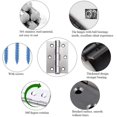 thumbnail image 3 of Bisagras de acero inoxidable de 4 piezas Bisagras a tope Bisagras a tope plegables Bisagras a tope Conectores Hardware de bricolaje para reparación de muebles de caja con tornillos - 55x88mm JFHHH pequeña, 3 of 5