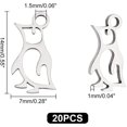 thumbnail image 2 of 1 Box 20Pcs 201 Stainless Steel Charms Penguin Stainless Steel Color 14x7x1mm Hole: 1.5mm, 2 of 7